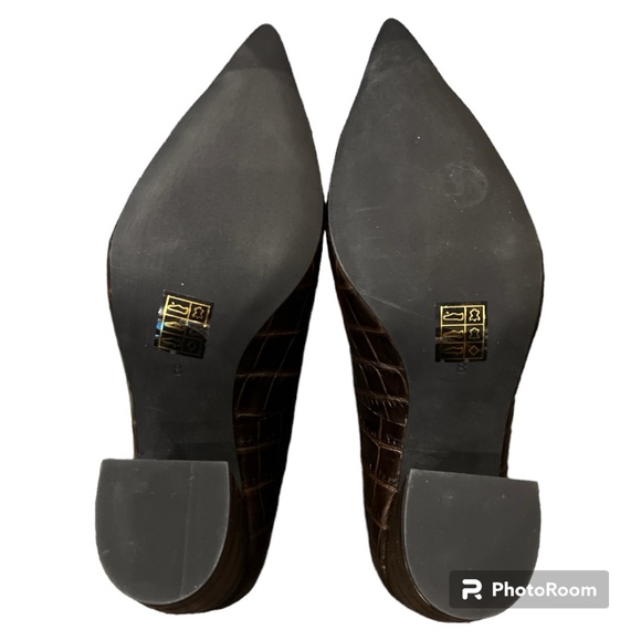 Dark brown croc croco embossed leather pumps Halt by Jeffrey Campbell NEW NIB 8 - Picture 6 of 6